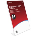 DEFLECTO 47401 SLANTED SIGN A4 MENU HOLDER CLEAR