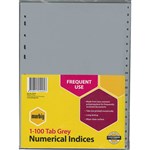 MARBIG INDEX DIVIDER PP 1100 TAB A4 GREY