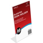 DEFLECTO 69411 SIGN AND DOCUMENT HOLDER PORTRAIT SLANTED A6 CLEAR