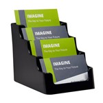 DEFLECTO 90404 BUSINESS CARD HOLDER RECYCLED LANDSCAPE 4TIER BLACK