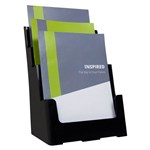 DEFLECTO 97304 BROCHURE HOLDER RECYCLED 3TIER A4 BLACK
