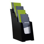 DEFLECTO 97704 BROCHURE HOLDER RECYCLED 4TIER DL BLACK
