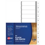 AVERY 85610 L741110 DIVIDER 110 INDEX TAB A4 WHITE