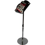 DEFLECTO 693161 FOYER BROCHURE STAND STEEL BASE AND POLE A4 BLACK
