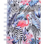 CUMBERLAND FLAMINGO AND ZEBRA ADDRESS BOOK SPIRAL BOUND 72 LEAF 130 X 100MM