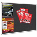 VISIONCHART SMOOTH VELOUR PINBOARD ALUMINIUM FRAME 900 X 600MM CHARCOAL