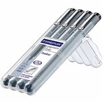 STAEDTLER 308 PIGMENT LINER ASSORTED NIBS BLACK PACK 4
