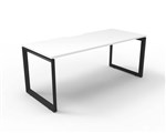 RAPID INFINITY DELUXE 1 PERSON LOOP LEG SINGLE SIDED WORKSTATION 1800 X 750 X 730MM NATURAL WHITE TOP  BLACK FRAME