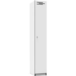 RAPIDLINE MELAMINE LOCKER 1 DOOR 1850 X 305 X 455MM NATURAL WHITEBLACK EDGING