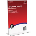 DEFLECTO 87801 BLUEPRINT SIGN HOLDER TSHAPE DOUBLE SIDED PORTRAIT A4 CLEAR