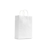 HUHTAMAKI FUTURE FRIENDLY PAPER BAG TWISTED HANDLE 350L X 260W X 110G SMALL WHITE PACK 50