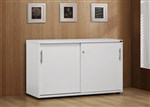 BLEND CREDENZA SLIDING DOOR LOCKABLE 1200 X 450 X 720MM BARREL OAKWHITE