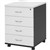 OXLEY MP4 MOBILE PEDESTAL 4 DRAWER LOCKABLE 25MM TOPSIDE WHITEIRONSTONE
