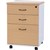 YS DESIGN OXLEY MOBILE PEDESTAL 3DRAWER LOCKABLE OAKWHITE